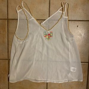 White sheet tank top